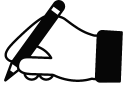 Pictogramme d'une main tenant un crayon pour symboliser l'écriture